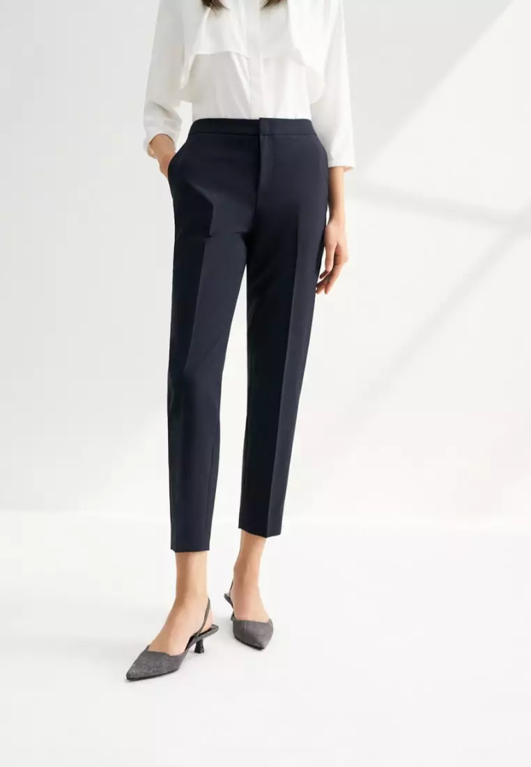 Water & Oil Repellent Plainweave Ankle Cigarette Pants