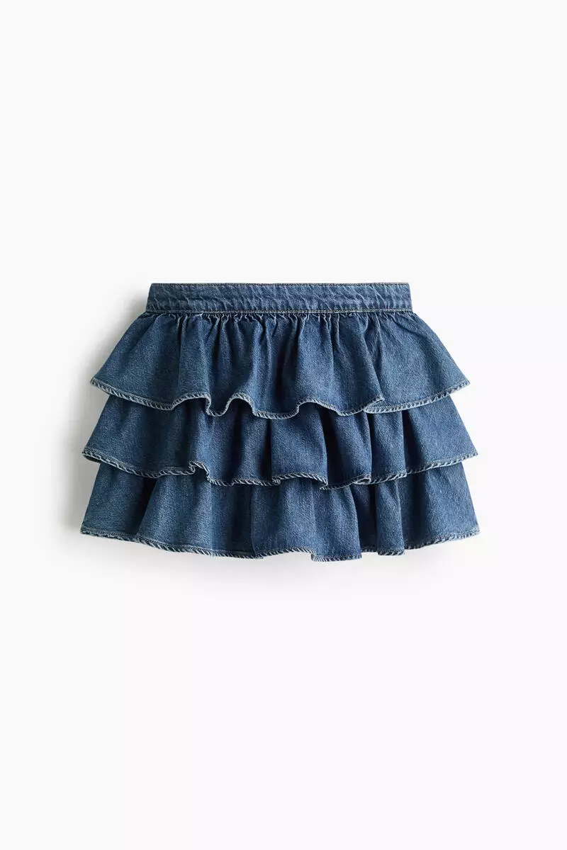 Tiered denim skirt