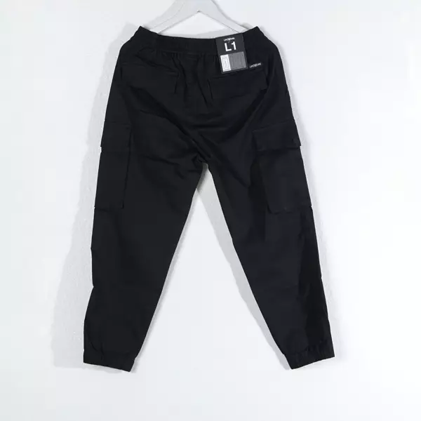 Celana LIFE WORK SNAP TEXT BASIC SIDE BLACK CARGO JOGGER PANTS 100% ORIGINAL