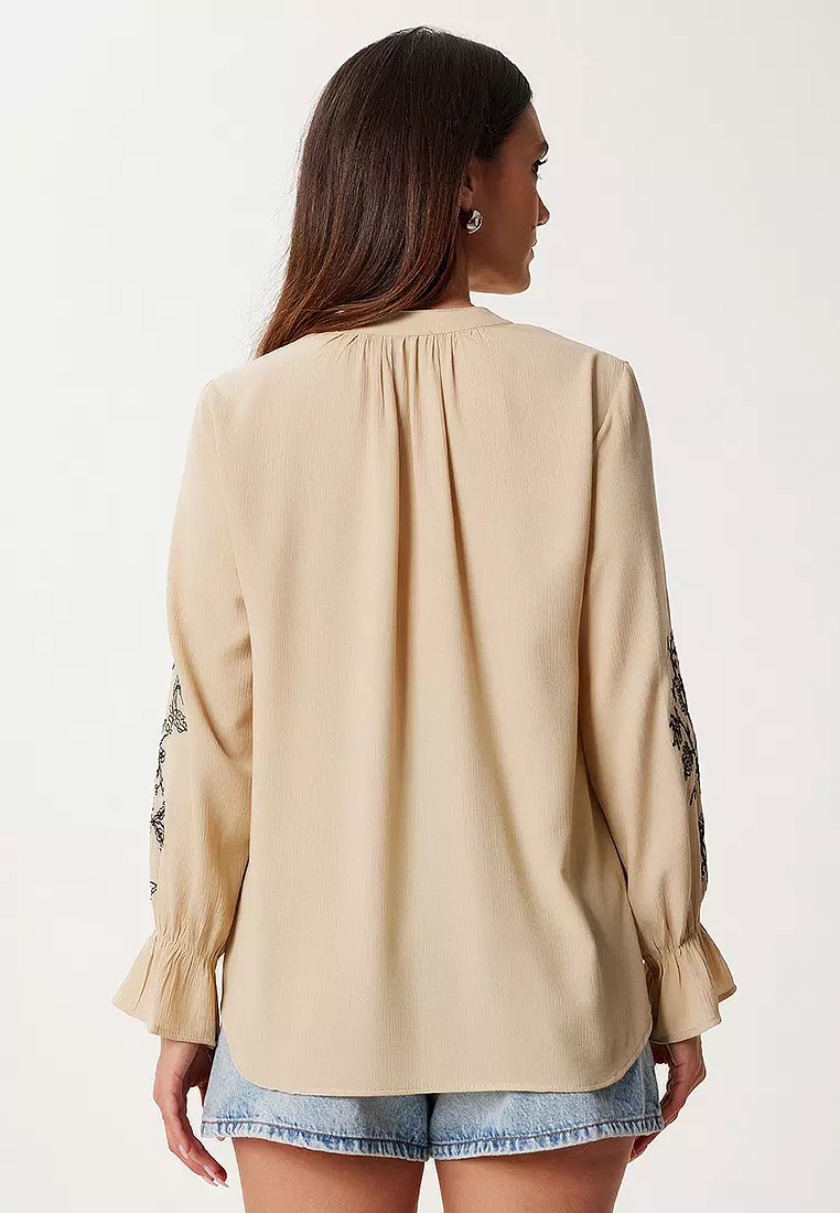 Embroidery Embroidered Linen Blouse