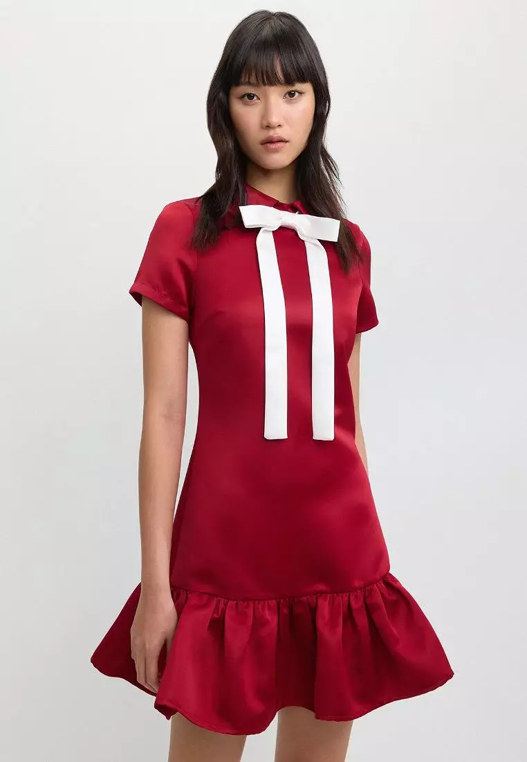 Polo Peplum Bow Detail Dress