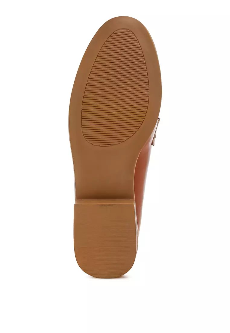 Sepatu Loafer Detail Tali Penny Warna Coklat
