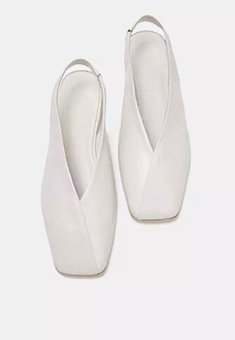 Leather Square Toe Ballerina Flats