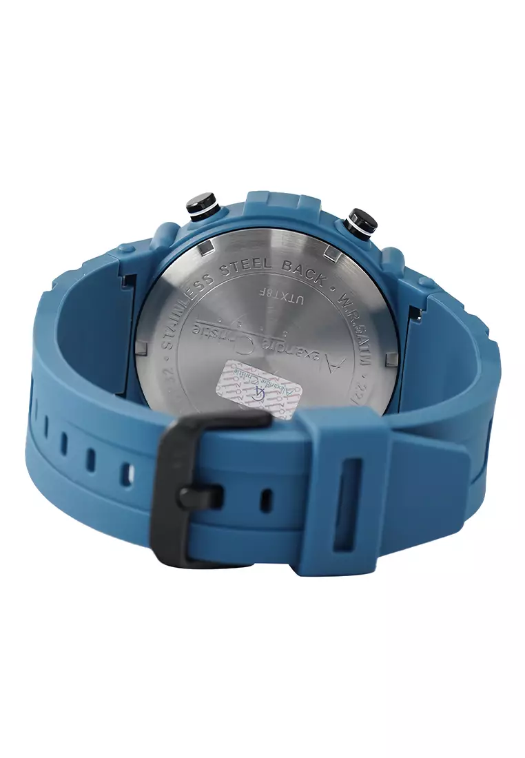 Alexandre Christie - Jam Tangan Pria - Light Blue - Rubber Strap - 9386 MHRIPBALB
