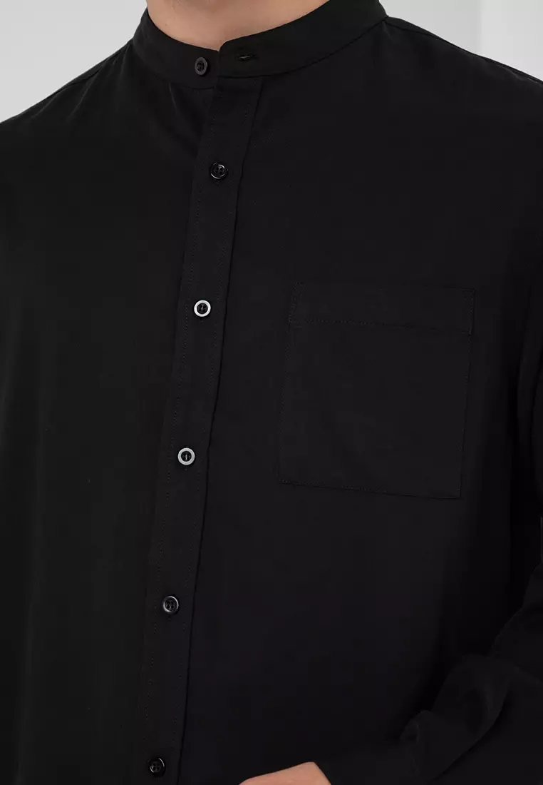 Buy Zalora Studios Boxy Mandarin Collar Shirt 2024 Online ZALORA