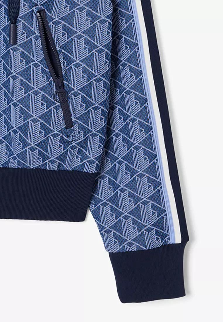 Monogram Jacquard Zip Front Hoodie