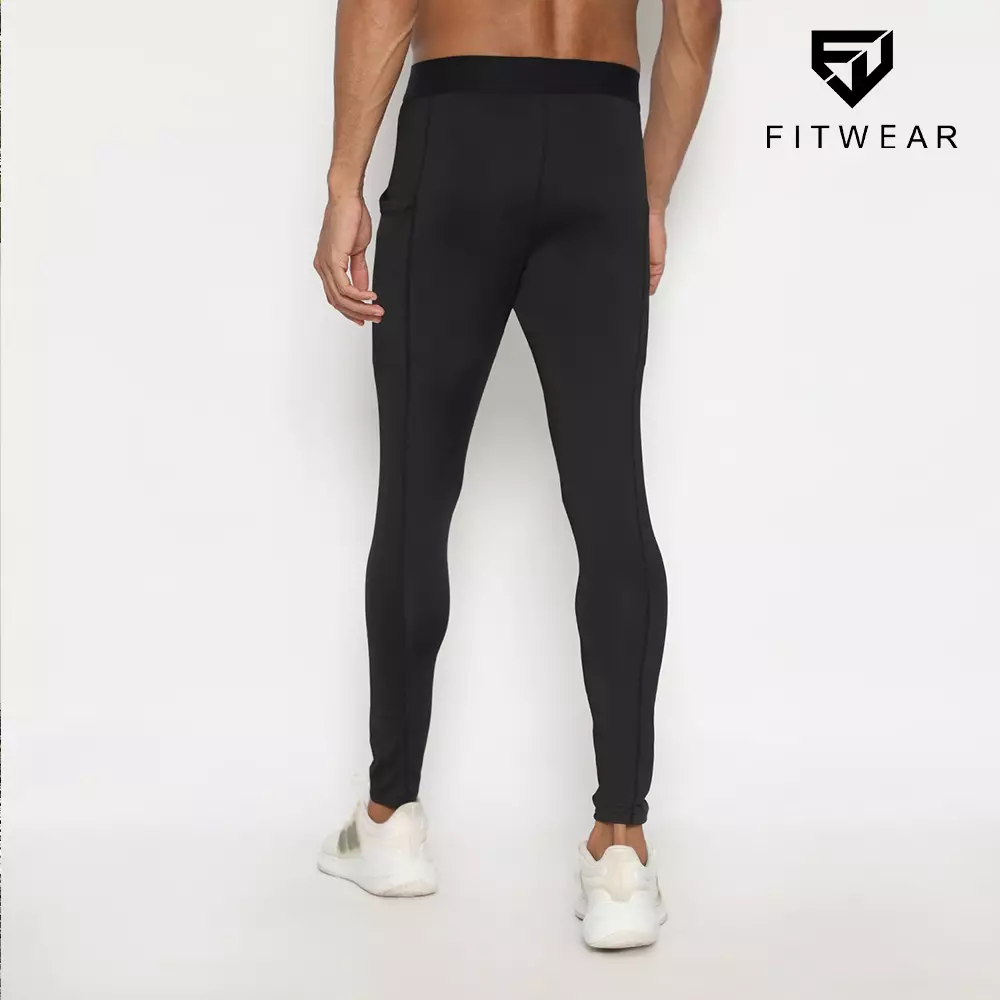 Fitwear - Legging Baselayer Dryfit Pria NICHOLAS BASIC POCKET LONG - BLACK