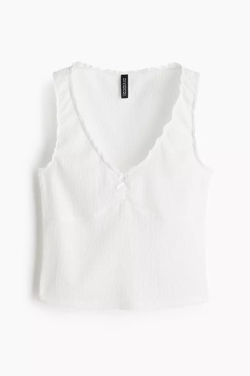 Crinkled jersey vest top