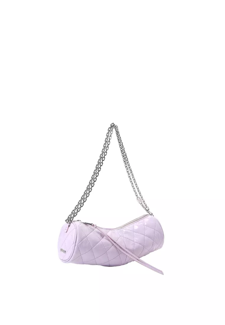 Croissant Barrel Crossbody Clutch Bag - Lilac