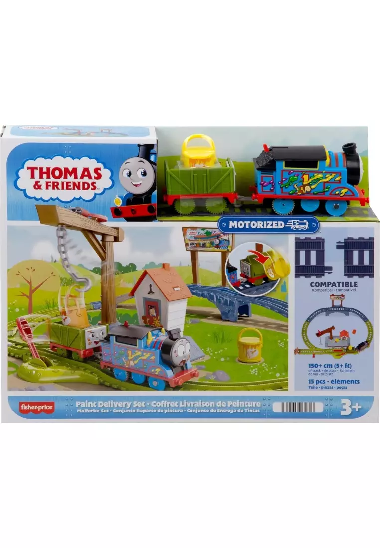 ​Motorized Toy Train Set Paint Delivery with Thomas & Troublesome Truck for Pretend Play Preschool Kids Ages 3+ Years