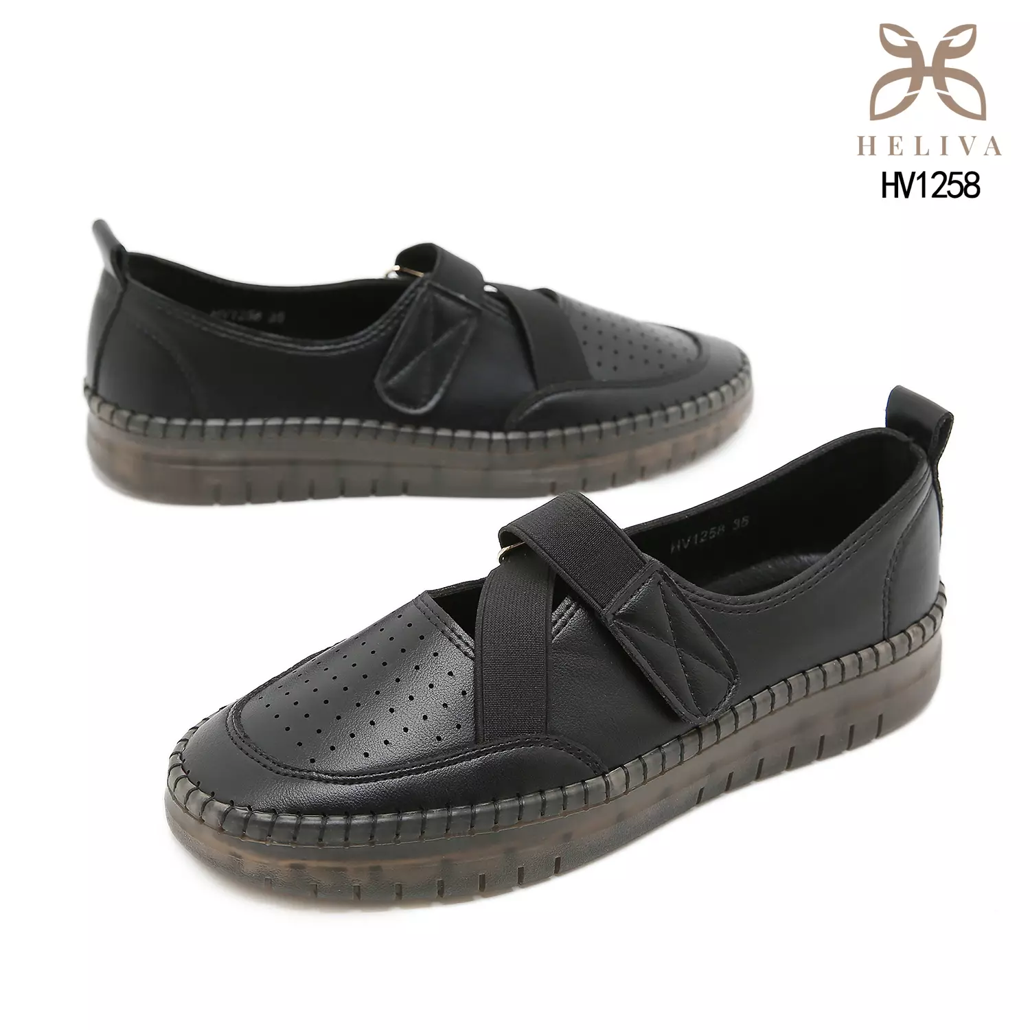 Heliva Avenna Slip-On Flats with Elastic Cross Straps HV1258