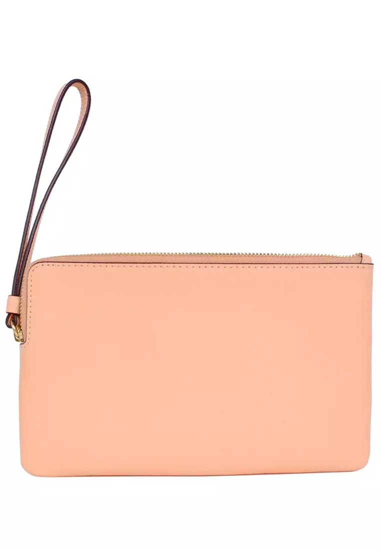Large Corner Zip Wristlet - Faded Blush