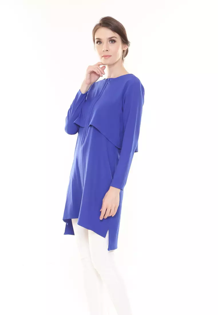 Aubrey Long Top Nursing Friendly in Royal Blue