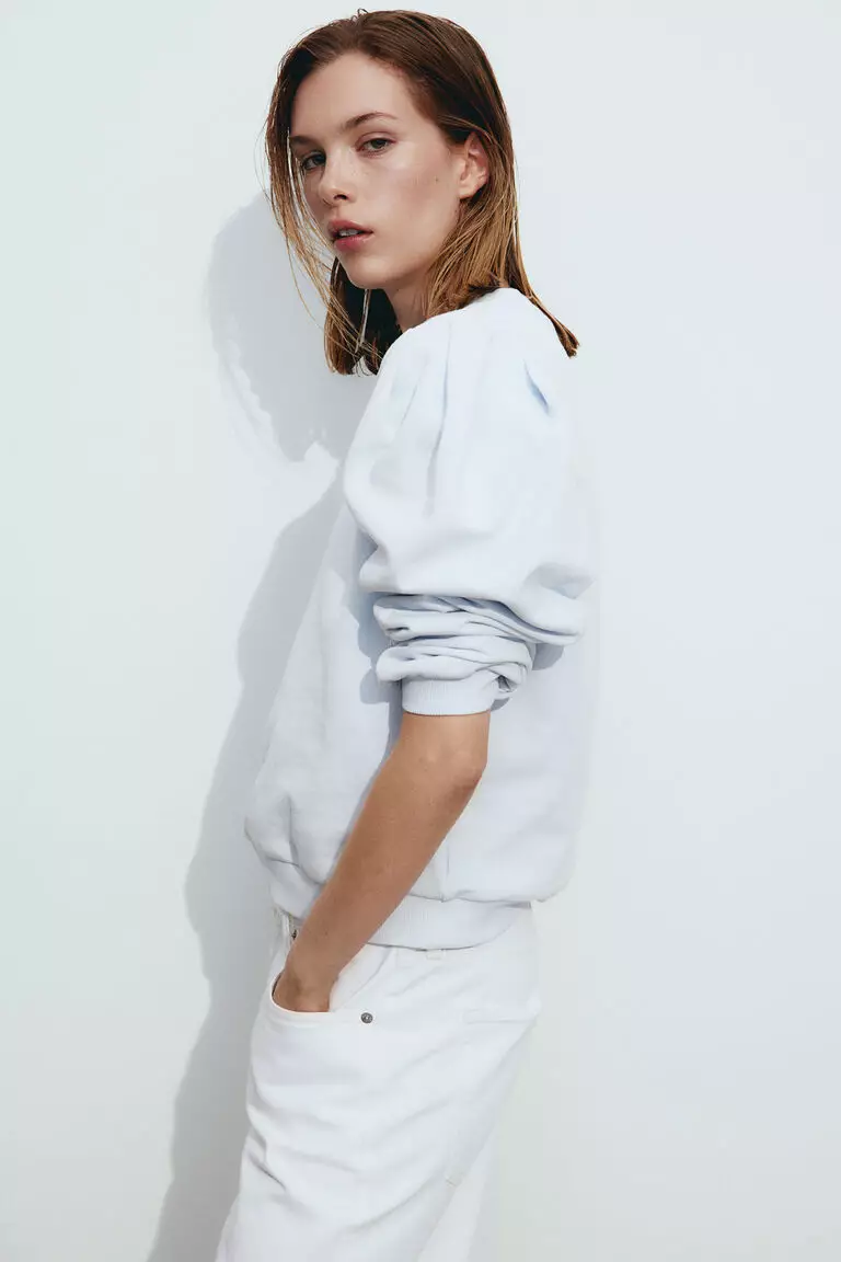 H&m puff hot sale sleeve sweatshirt