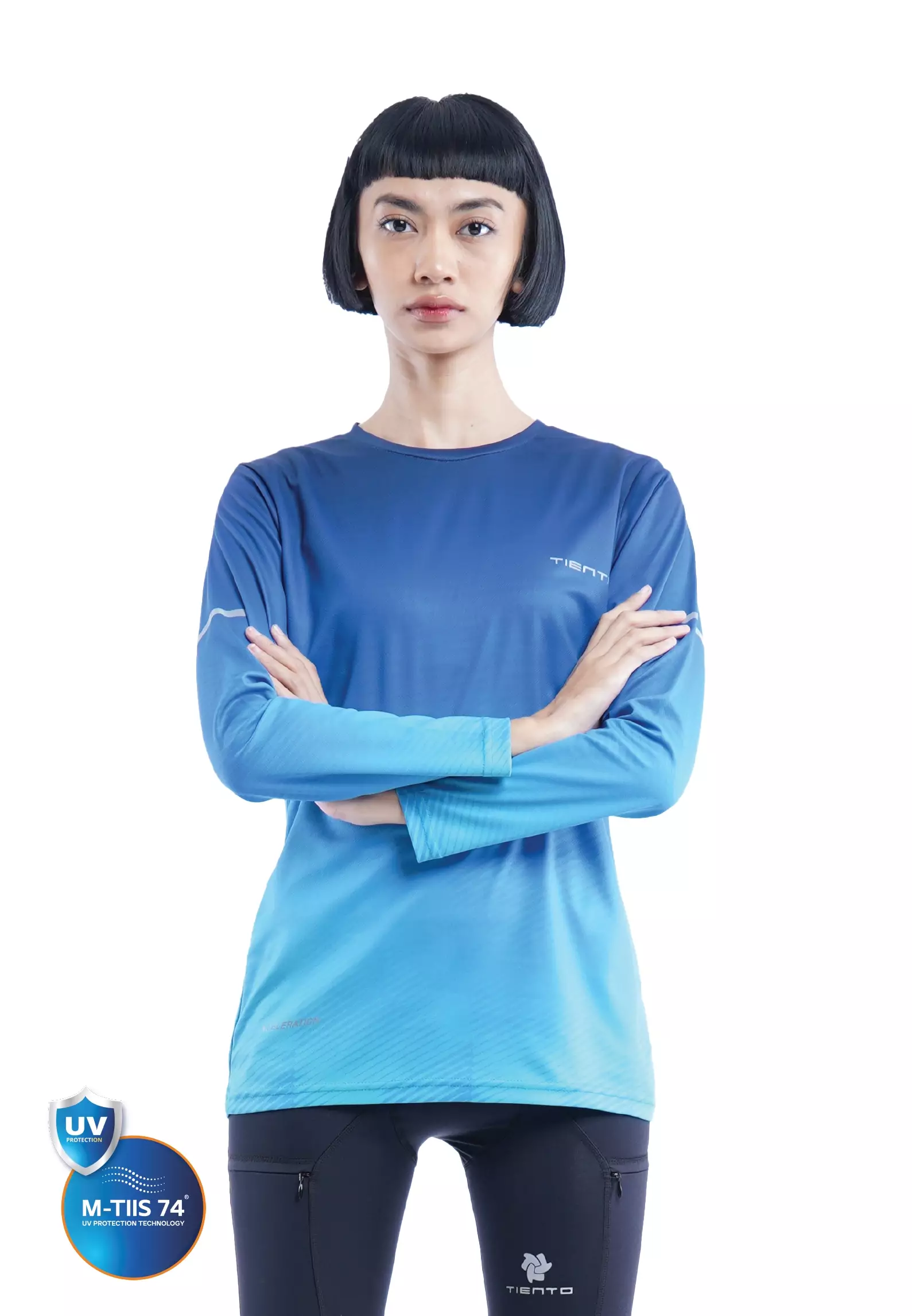 Tiento Jersey Running Anti UV Kaos Olahraga Lari Wanita Lengan Panjang Baju Dryfit Long Sleeve Women Xceleration