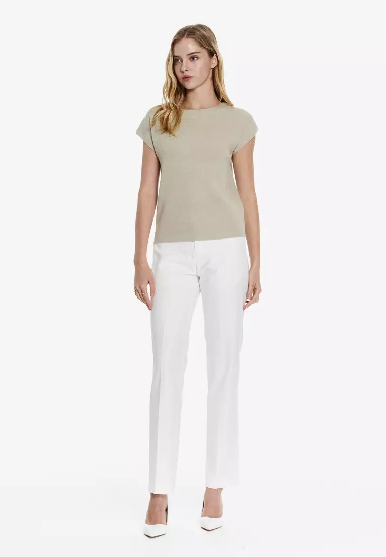 白色直筒版西裝褲(可機洗)