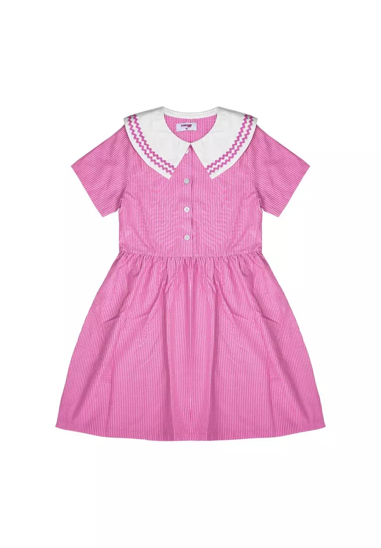 3Second Kids Girl's Stripe Mini Dress Cotton Woven HP-C070225