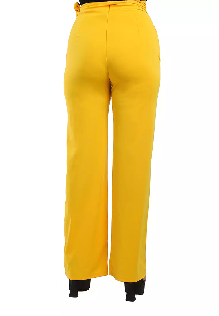 High Waist Wide Leg Pants in Orange