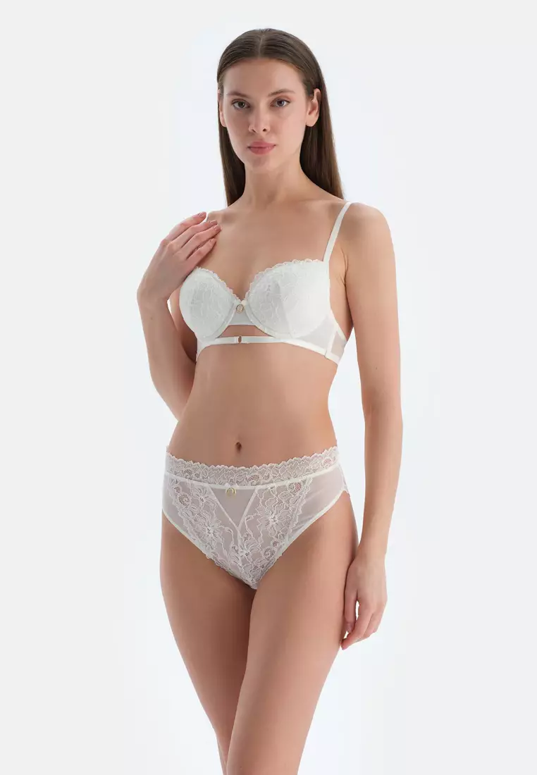 White Brazilian, Floral, Brazilian, Underwear for Women