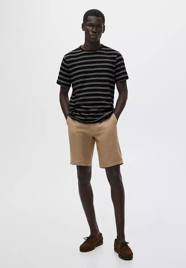 Buy MANGO Man Striped Linen T-Shirt 2024 Online | ZALORA Philippines