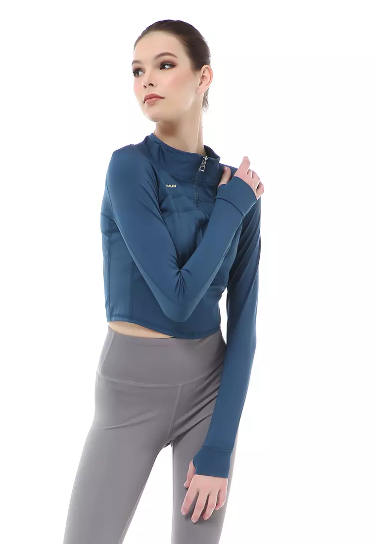 Mikayla Baju Olahraga Wanita Lengan Panjang Sportywear Model Risleting Material Nylon ORIGINAL - Tosca