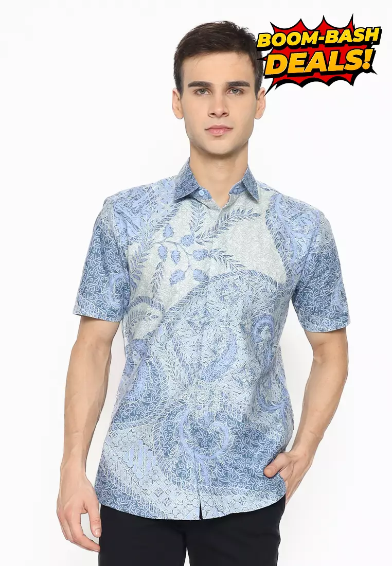 MY AKSA BATIK PRIA KEMEJA PENDEK MARINO MADELINE
