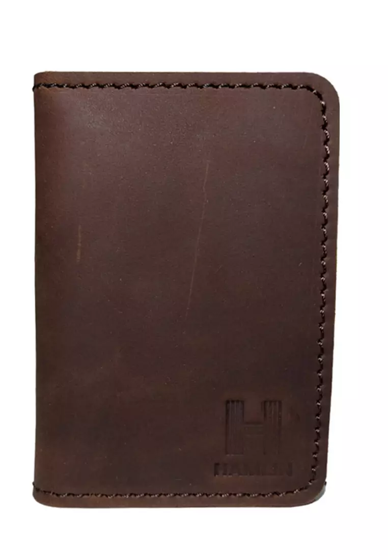 Zackly Card Holder Wallet Dompet kartu Lipat Dua Many Slot Handmade Material Genuine Leather Kulit 05 ORIGINAL - Brown