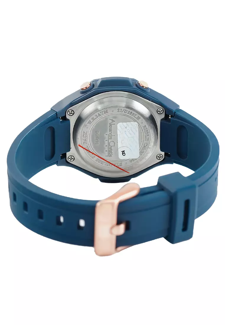 Alexandre Christie - Jam Tangan Digital Wanita - Blue - Rubber Strap - 9359LHRRGBABU