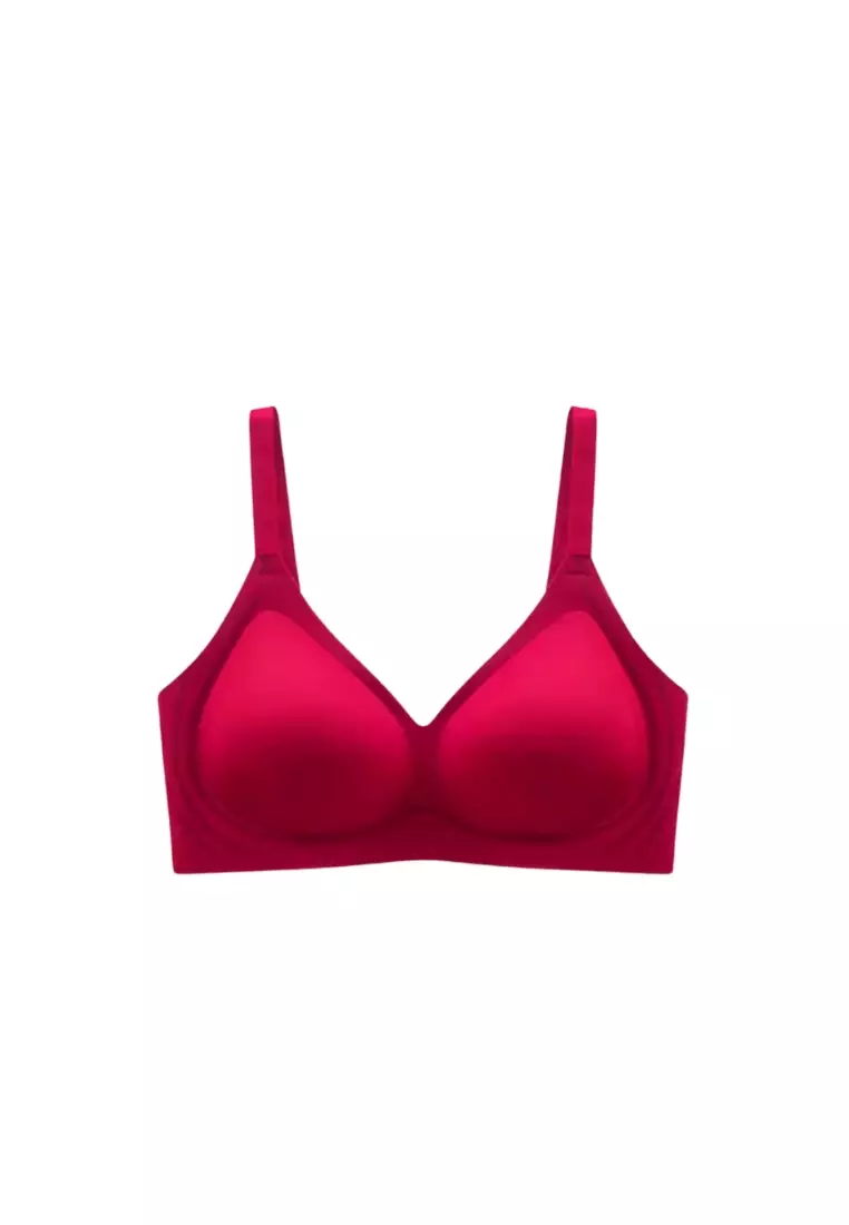 Premium Blakely Seamless Wireless Padded Push Up Bra in Wine