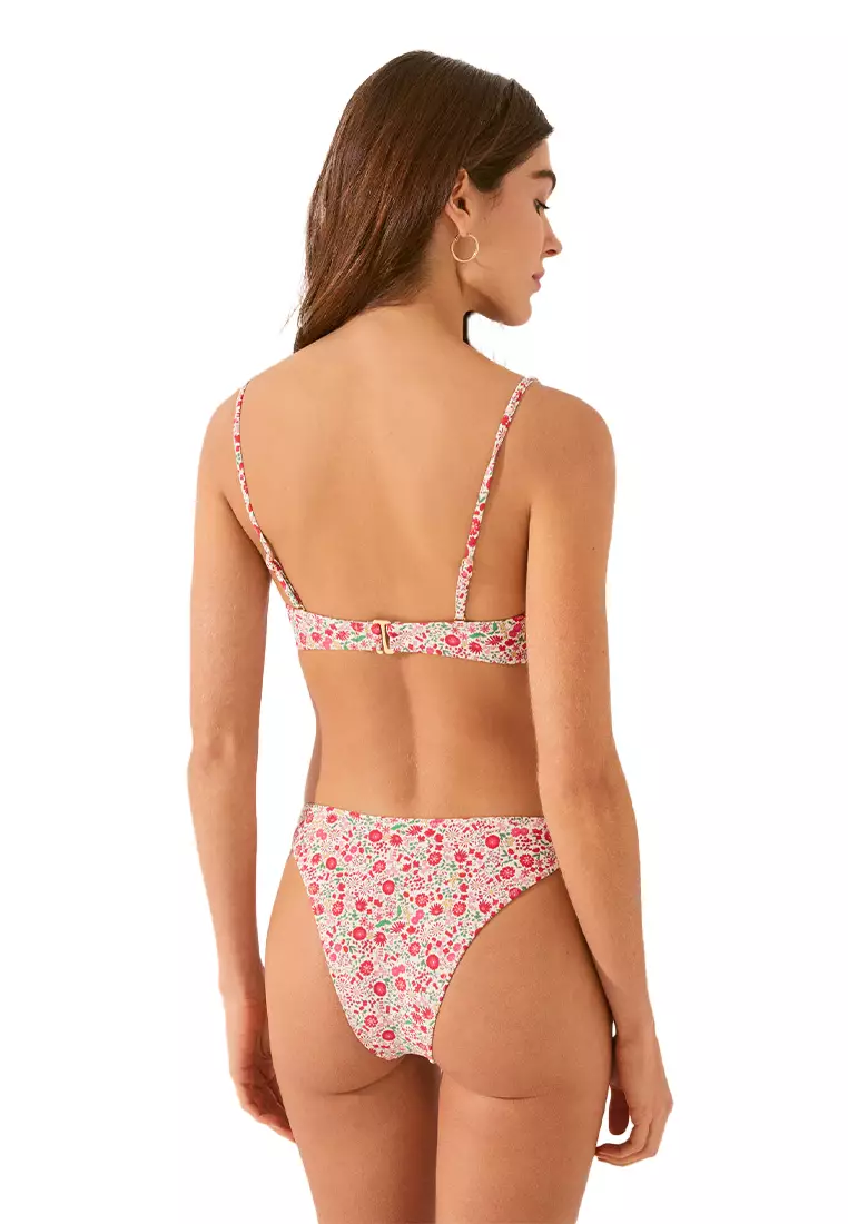 Red Mini Floral Brazilian Bikini Panty