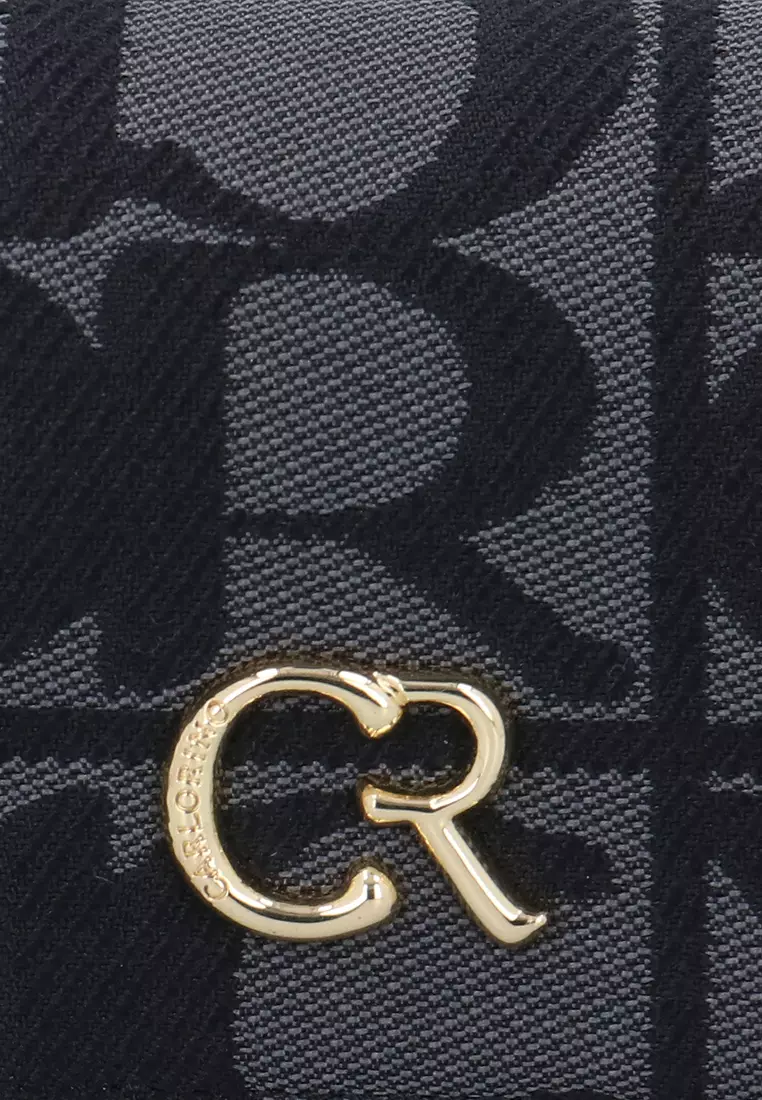 Carlo GEO Jacquard Bi-Fold Wallet - Black