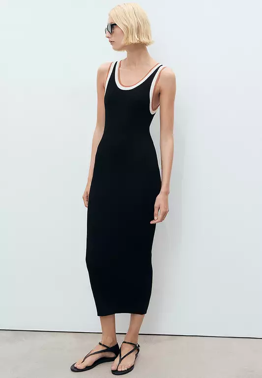 Knitted Dress With Contrasting Details