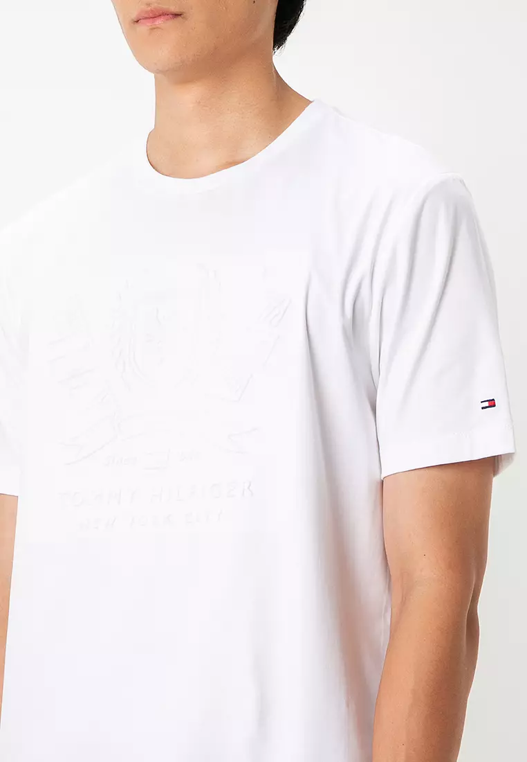 ★★ ★★ Unisex White Embossed Logo Short Sleeve Buy Tommy Hilfiger Embossed Icon Graphic T-Shirt - Tommy