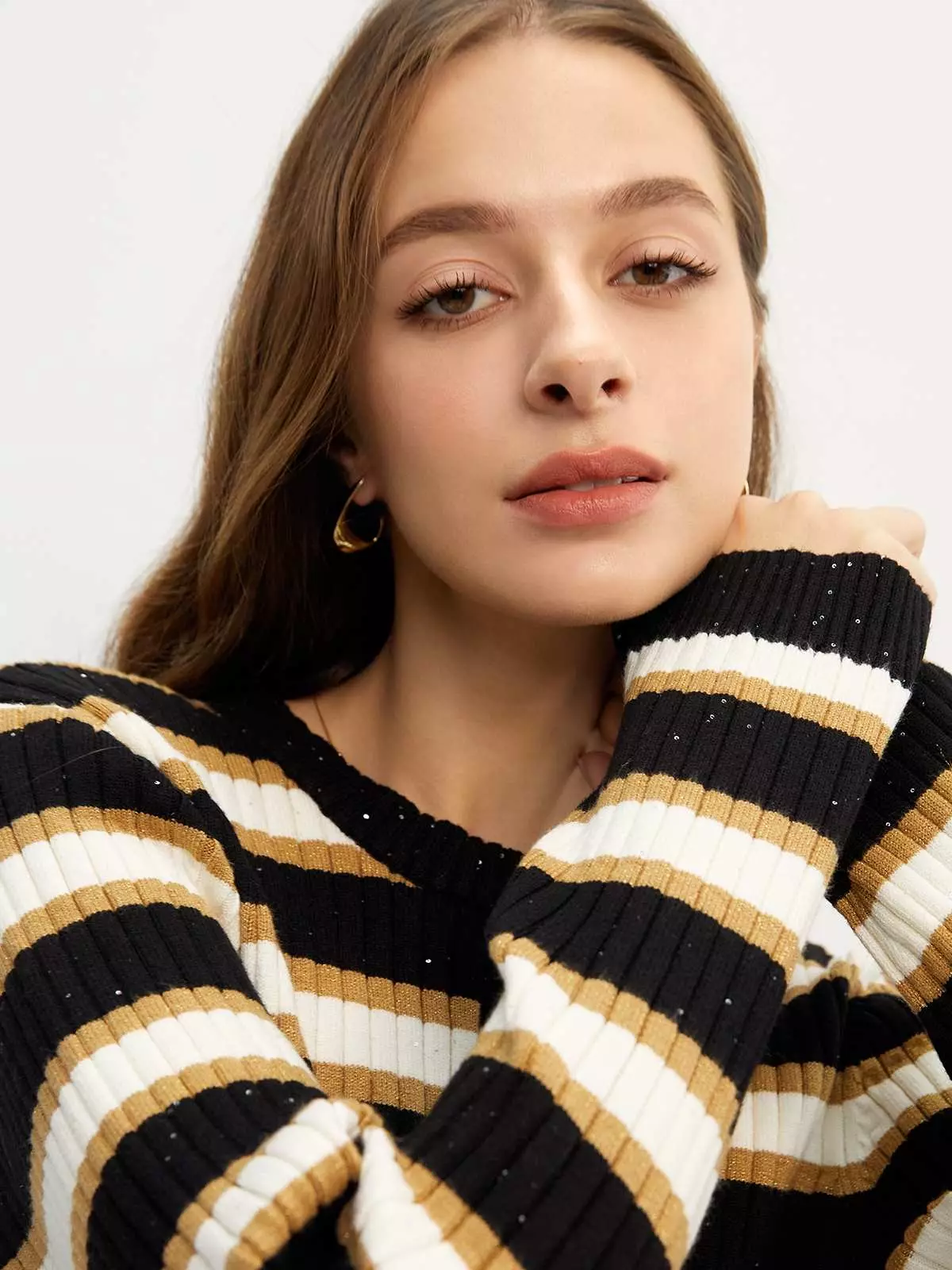 Striped Knit Cardigan - Multi Color