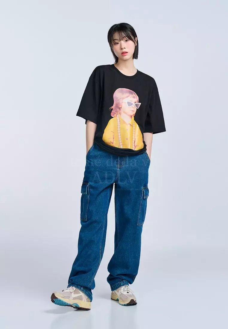 ADLV T-SHIRT BABY TSHIRT YELLOW BLACK