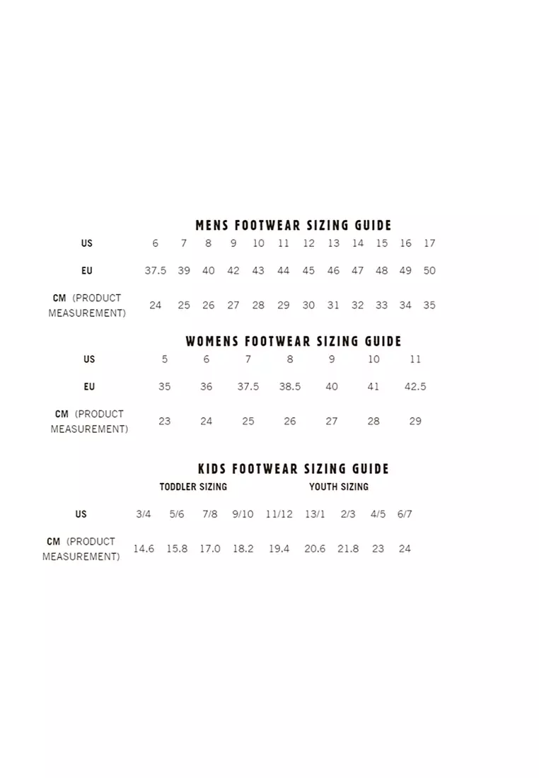Reef sandals size 2025 chart