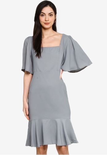 Buy ZALORA OCCASION Square Neck Mermaid Dress 2021 Online | ZALORA Philippines