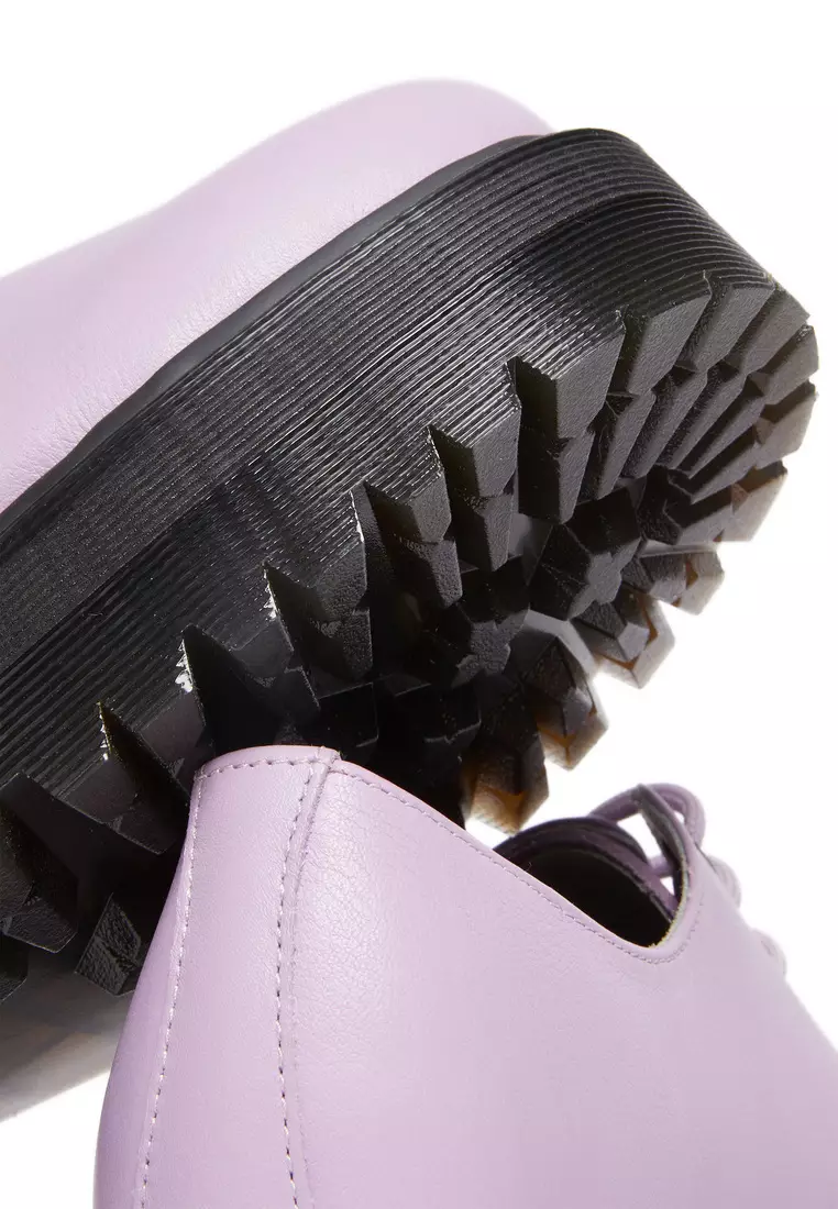 1461 II PISA LEATHER PLATFORM SHOES - PURPLE