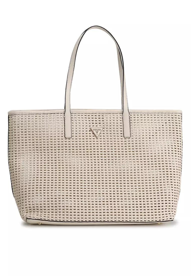 【GUESS】★BRIGITTA かご TOTE BAG ★韓国人気★ポーチ付き★ GUESS handbag Brigitta Mini 2 in 1 Tote Shell | Buy bags