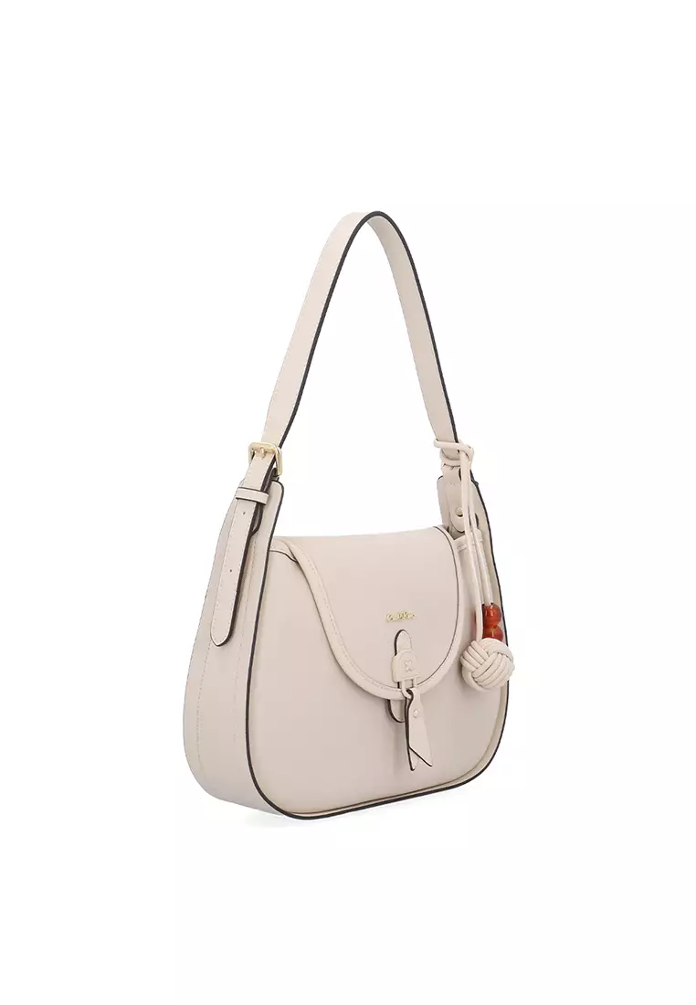 Sora Charm Shoulder Bag - Medium Beige