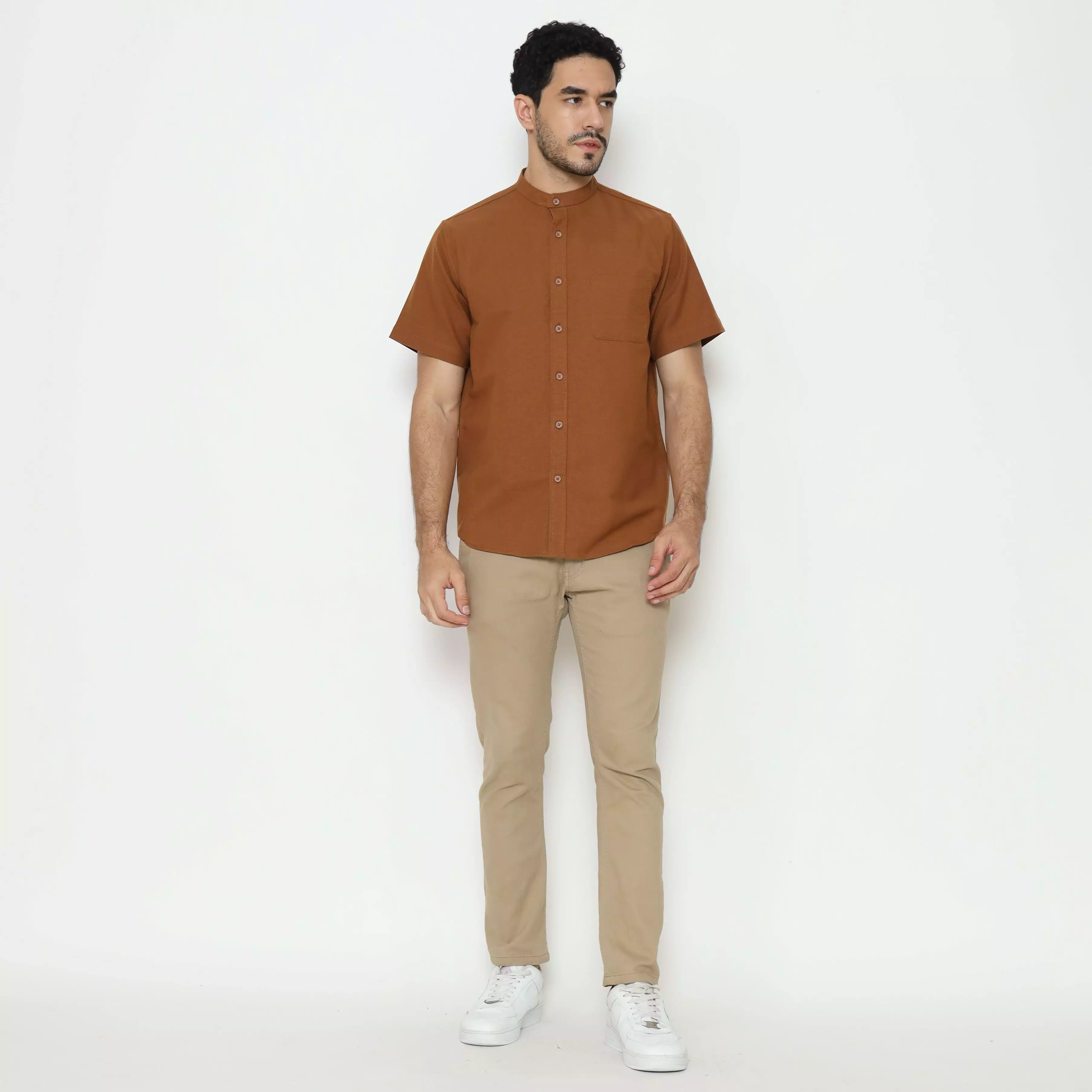 AMK Kemeja Pria Lengan Pendek SHG Satria S/S Brown