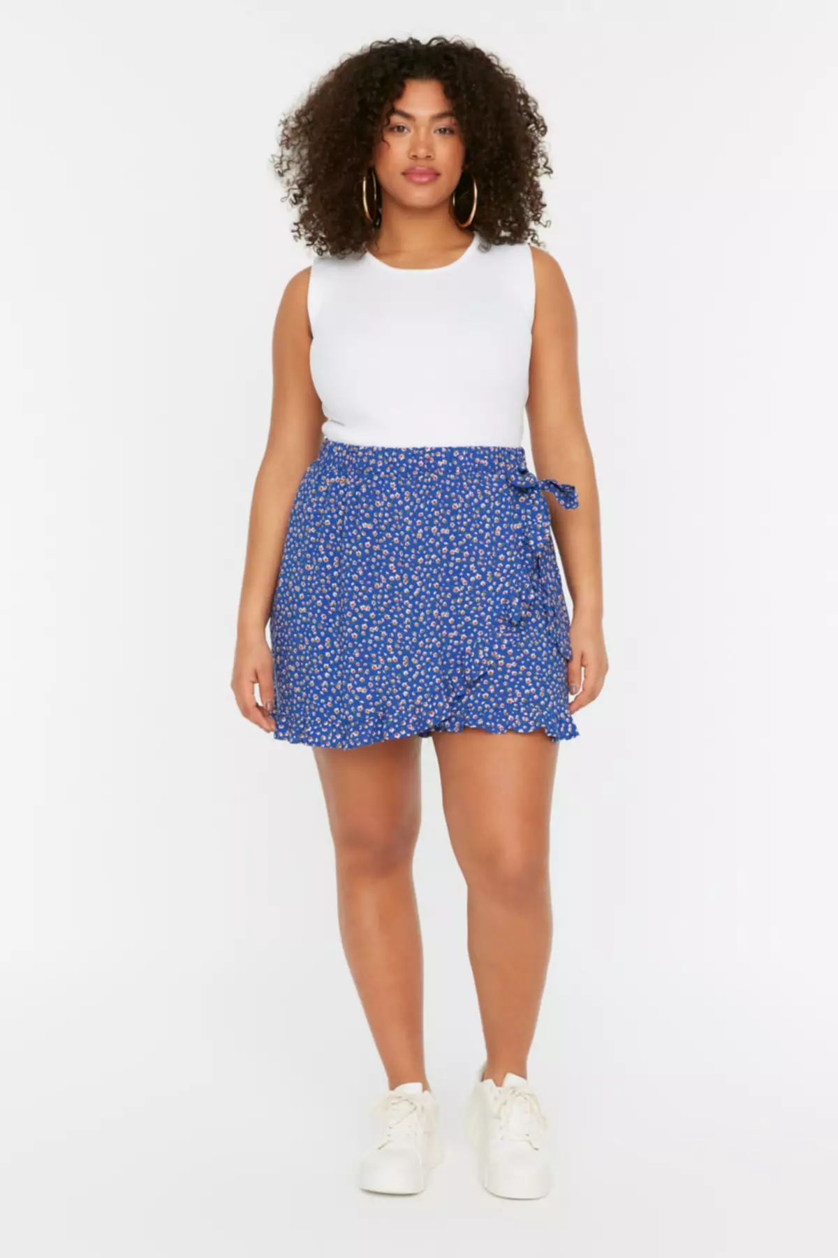 Plus Size Floral Skorts