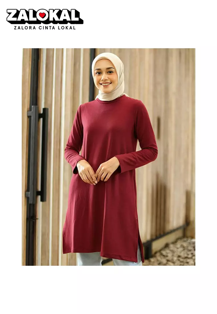 Geulis.id BASIC TUNIC BOLD COLOR (2 warna) Tunic - MAROON
