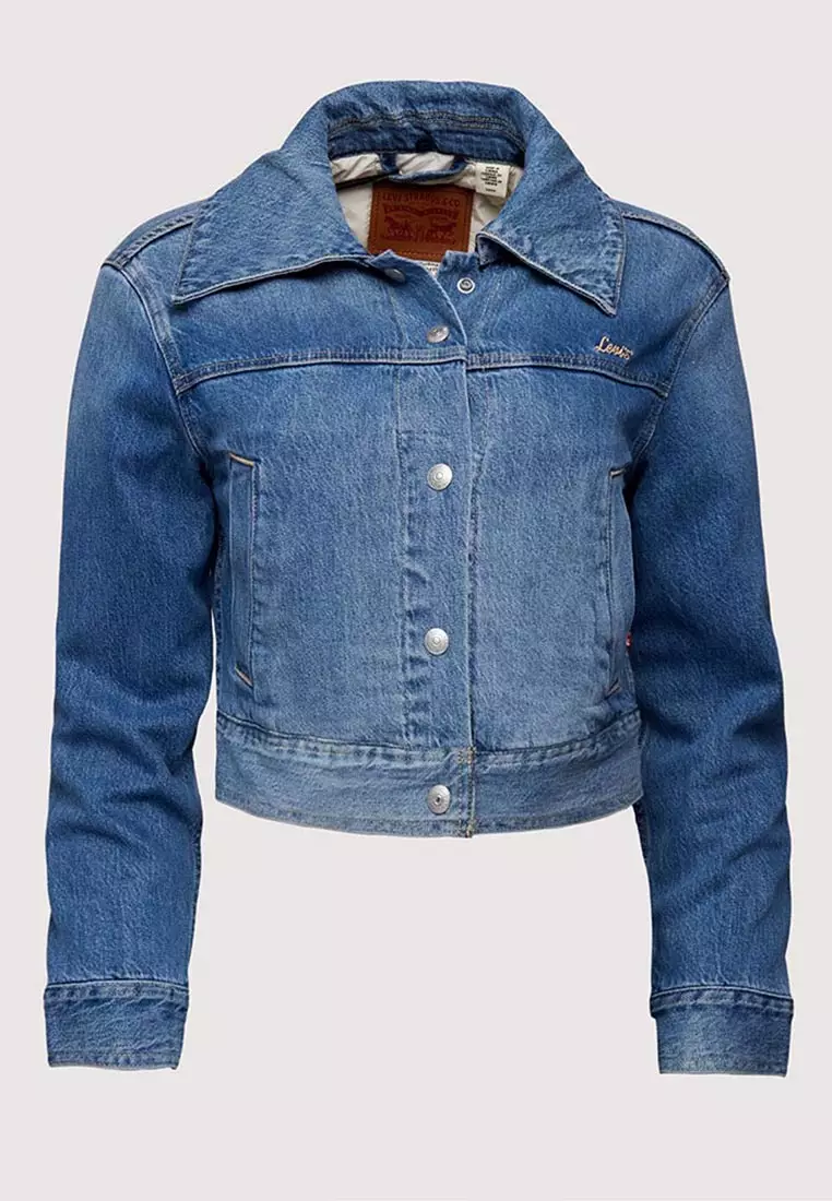 Levi's®  Warm 系列毛領短版牛仔外套 |女裝