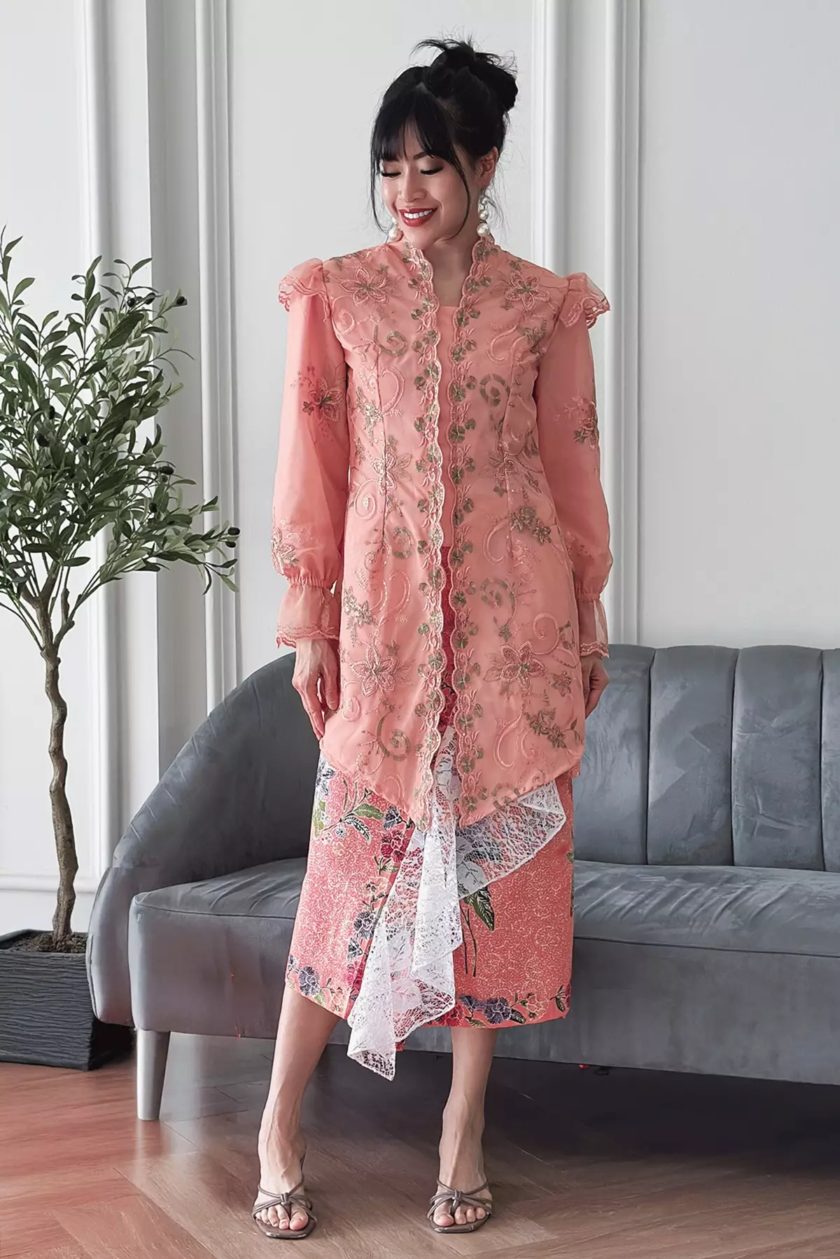 Arawinda Sendu Senja Kebaya Panjang Asymetris Baju Kurung Kebaya Raya