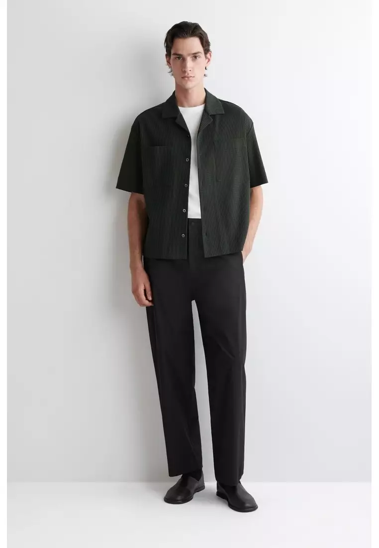 RELAXED TEXTURED COTTON RESORT SHIRT