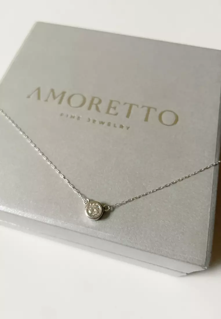 La Orbita .20 ct Diamond 18K Gold Necklace in 16”