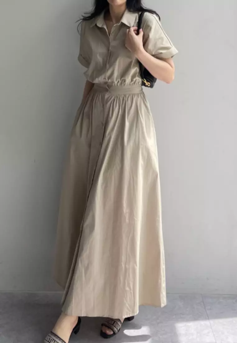 Elegant collar-style single-breasted dress CA25091911BE