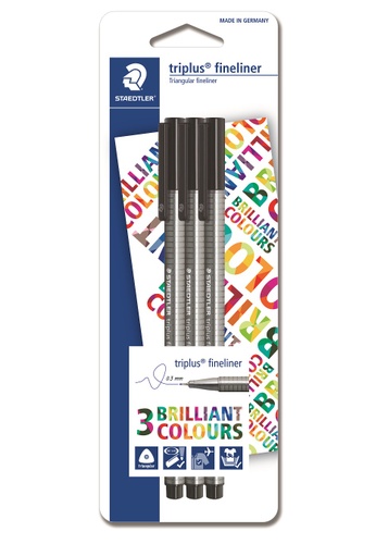 Buy Staedtler Staedtler Triplus Fineliner Writing Set Pack Of 3 Black Edition Online Zalora Malaysia An automatic pressure equalisation prevents pen leakage while on board. zalora malaysia