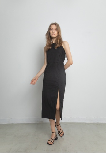TAV black [Korean Designer Brand] Halter I-line Dress - Black 67EB1AA970136AGS_1